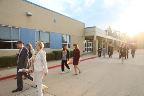 A proposed construction project at Williams High School may cost roughly $14 million and be financed via remaining funds from Plano ISD’s 2016 bond. Members of the Plano ISD board of trustees were given a tour of Williams High School at a work session Sept. 17. (Liesbeth Powers/Community Impact Newspaper)