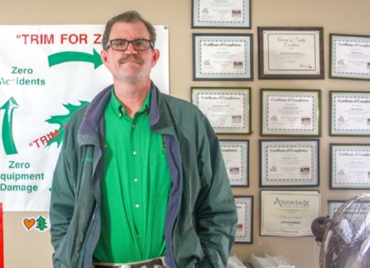 David Mauk owns and operates Jones Road Tree Service. (Danica Smithwick/Community Impact Newspaper)