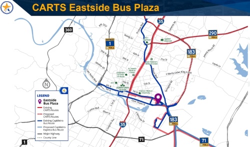 CTRMA updated the status of the $7.54 million Eastside Bus Plaza during a Feb. 26 meeting. (Image courtesy Central Texas Regional Mobility Authority)