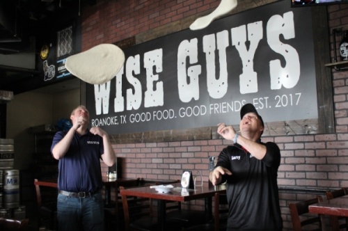 Wise Guys Pizzeria owners Kevin McNamara and Larry McCain said they know all of the ins and outs of the business. (Ian Pribanic/Community Impact Newspaper)