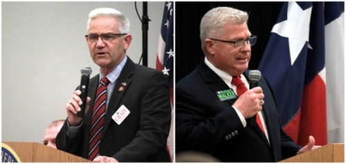From left: Billy Graff and Robert Walker are both running in the Republican primary to fill the seat of retiring Precinct 1 Commissioner Mike Meador. (Andy Li/Community Impact Newspaper)