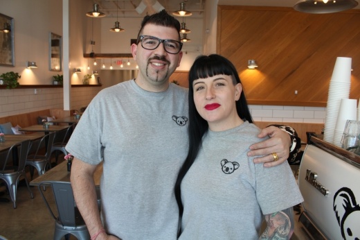Lui (left) and Angie Monforte are the owners of The Aussie Grind. (Elizabeth Ucles/Community Impact Newspaper)