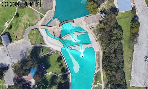 An early concept for the Tube Chute portion of the Comal River Improvements Project features a system of step-down dams. (Courtesy city of New Braunfels)