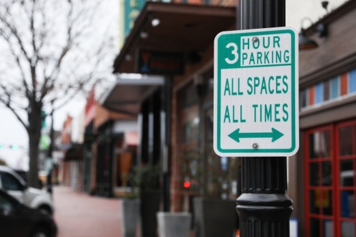 All on-street parking downtown will have a three-hour limit at all times, with the exception of select one-hour spots. (Liesbeth Powers/Community Impact Newspaper)
