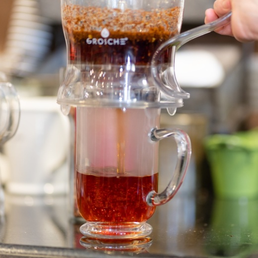 American Tea & Coffee uses a grosche infuser for some of its drinks. (Courtesy Randy Truesdell/American Tea & Coffee) 