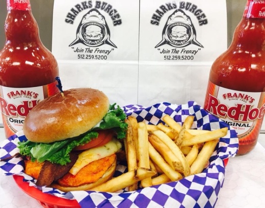 Sharks Burger's menu includes burgers, sandwiches and breakfast tacos. (Courtesy Sharks Burger)