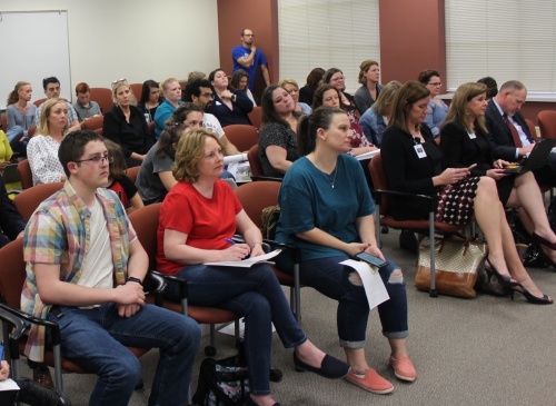 The March 12 Leander ISD board of trustees meeting drew a large crowd that spoke about a variety of subjects. (Brian Perdue/Community Impact Newspaper)