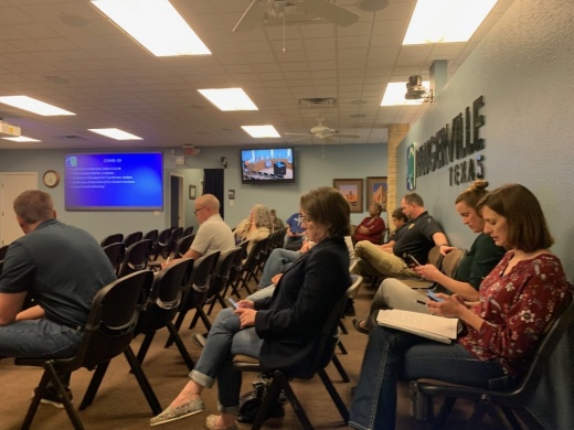 Mostly city staff attended a meeting Friday to discuss the operations plan and cancelling several events and training. (Joe Warner/Community Impact Newspaper)