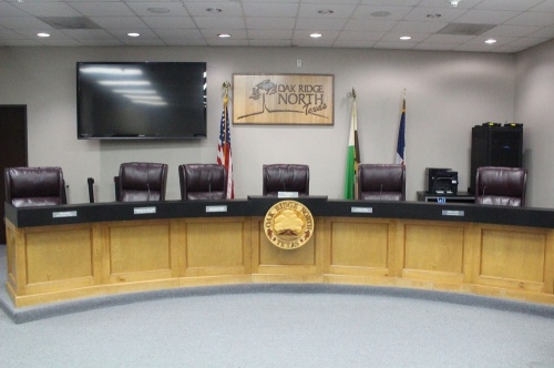 The Oak Ridge North City Council met for a special session March 23. (Ben Thompson/Community Impact Newspaper)