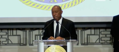 Houston Mayor Sylvester Turner said he is in negotiations with hotels regarding temporary quarantine sites for first responders, city employees and homeless residents. (Courtesy Houston HTV)