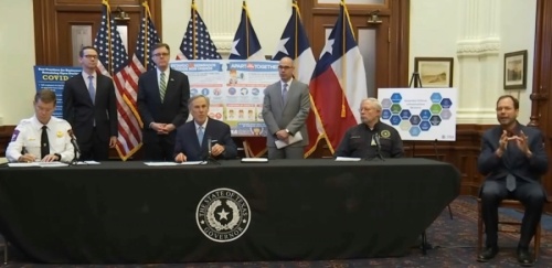 Gov. Greg Abbott issued an executive order regarding the state's response to the ongoing coronavirus pandemic during a March 31 afternoon press conference. (Screenshot via livestream)