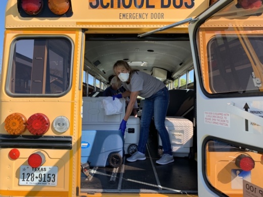 The Grapevine-Colleyville ISD Health Department has been busy assisting the district with health initiatives, such as delivering meals. (Courtesy Amy Taldo)
