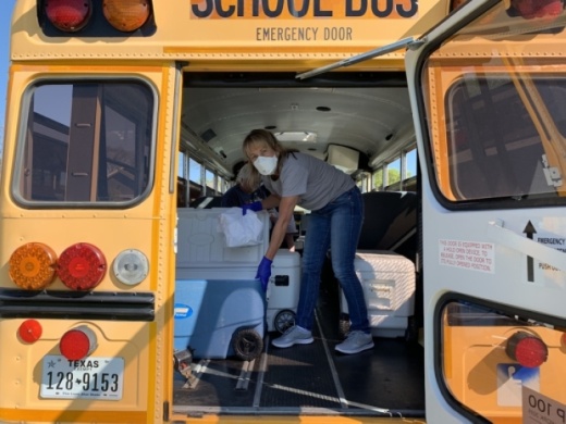 The Grapevine-Colleyville ISD Health Department has been busy assisting the district with health initiatives, such as delivering meals. (Courtesy Amy Taldo)