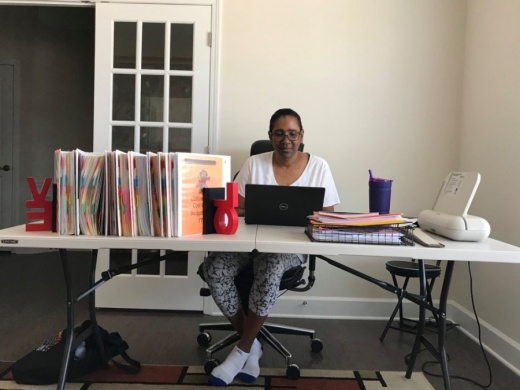 A Fulton County Schools teacher works from home while schools are closed due to the ongoing COVID-19 pandemic. (Courtesy Fulton County Schools)