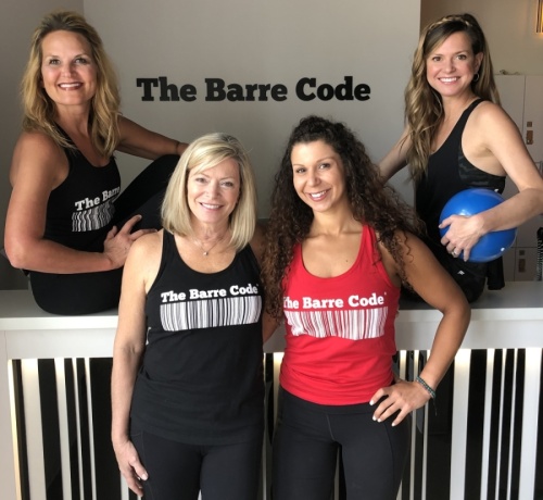 Ginger Ellington (middle left) opened The Barre Code's Alpharetta location—also the franchise's first ever Georgia location—in January, only to close the doors temporarily two months later due to the outbreak of COVID-19. (Courtesy Ginger Ellington)