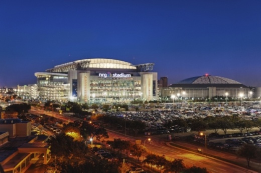 A temporary medical shelter is being constructed outside NRG Stadium to help house patients if area hospitals run out of capacity while treating COVID-19 cases. (Courtesy Visit Houston)