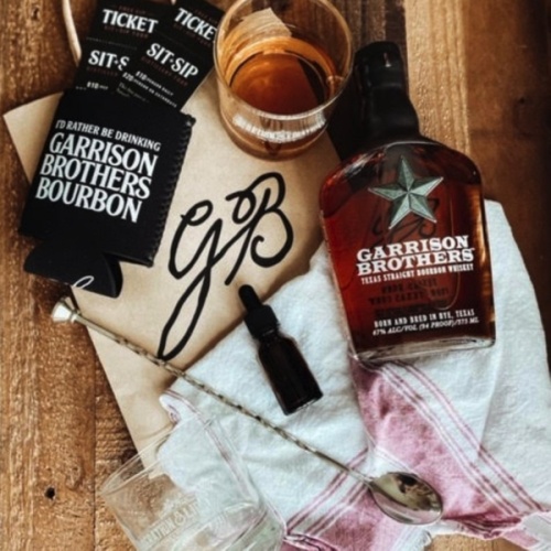 The Wayback Cafe & Cottages is offering a cocktail kit from Garrison Brothers including two glasses, bitters, a mixing spoon, a bottle of whiskey and more. (Courtesy The Wayback Cafe & Cottages) 