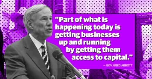 Gov. Greg Abbott speaks at a news conference.