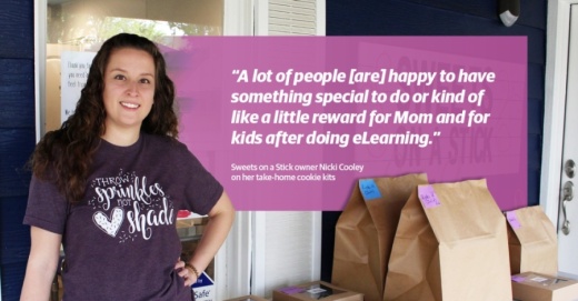 Owner Nicki Cooley said the business has been selling as many of the decorate-your-own-cookie kits as she can handle in a week. (Elizabeth Uclés/Community Impact Newspaper)