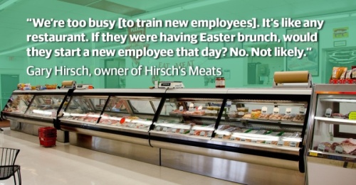 Never before has Hirsch's Meats seen so much business and been so underequipped to meet the demand, its owner said. (Courtesy Hirsch's Meats; Illustration by Chase Autin/Community Impact Newspaper)