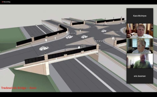 Alpharetta City Council members discussed the impact on the city's budget due to COVID-19 as well as showed renderings of future bridge construction over Georgia 400. (Screenshot via Zoom Meetings)