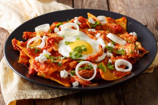 The restaurant's menu includes chicken plates, shrimp plates, traditional Mexican plates and more. (Courtesy Chilaquiles Factory)