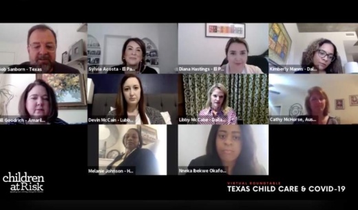 Amid the coronavirus pandemic, child care groups have put resources into informing and educating families about things like who essential workers are and how to receive government assistance. (Screenshot from April 21 videoconference)