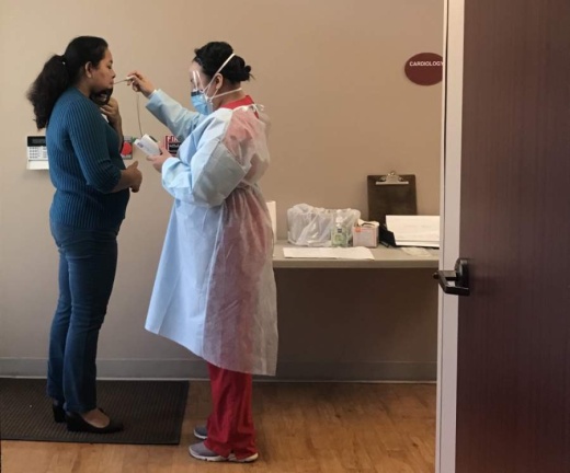 Patients are screened before critical labs are drawn at the Tomball facility. (Courtesy TOMAGWA HealthCare Ministries)