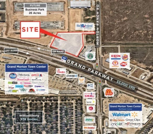 The new retail development will be located at one of Katy's busiest intersections. (Courtesy of NewQuest Properties)