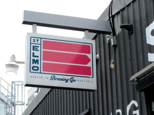 A photo of a sign that reads "St. Elmo Brewing Co."