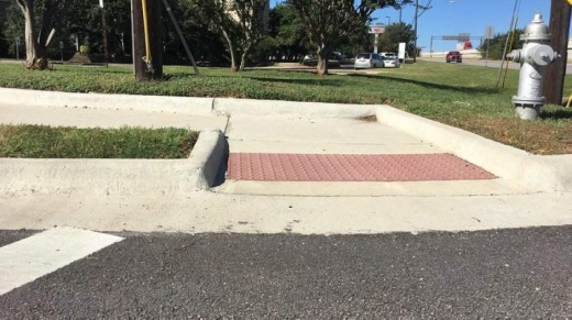 Americans with Disabilities Act-compliant sidewalk ramps will be installed at the Emerald Forest Drive and William Cannon Drive intersection. (Courtesy Austin Transportation Department)