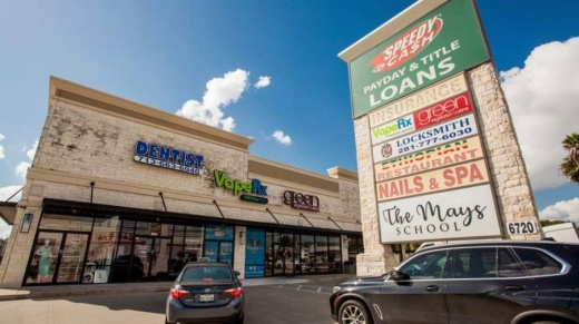 A two-building shopping center at Chimney Rock Road and Bellaire Boulevard, at 6720 Chimney Rock Road and 5504 Bellaire Blvd., has new ownership. (Courtesy New Quest Properties)