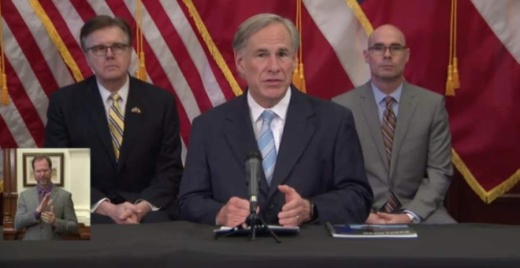 Gov. Greg Abbott announced retail stores, restaurants, movie theaters and malls will be permitted to operate with limited occupancy starting May 1. (Screenshot of April 27 press conference)