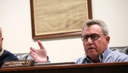 Council Member John Champagne clashed with other members of the Montgomery City Council during a virtual meeting April 28. (Andy Li/Community Impact Newspaper)