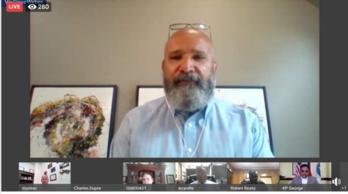 Fort Bend ISD Superintendent Charles Dupre joined a virtual public education town hall meeting with other superintendents in Fort Bend County on April 29. (Screenshot via KP George Fort Bend County Judge Facebook live video)