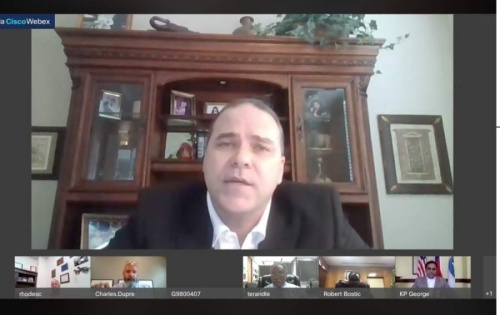 Katy ISD Superintendent Ken Gregorski joined a virtual public education town hall meeting with other superintendents in Fort Bend County on April 29. (Screenshot via KP George Fort Bend County Judge Facebook Live video)