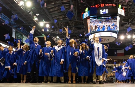 Leander High School's Class of 2019 celebrates in the H-E-B Center at Cedar Park. (Courtesy Leander ISD)