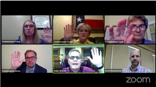 The Williamson County Commissioners Court set the criteria for a $25 million small business grant program, during a special meeting May 1. (Screenshot courtesy Williamson County)