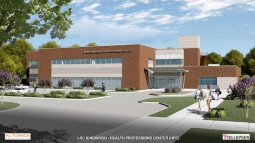 Lone Star College-Kingwood broke ground March 2 on an $25.6 million health professions center, which is the campus’s last major project in a multimillion-dollar bond referendum. (Courtesy Lone Star College System)