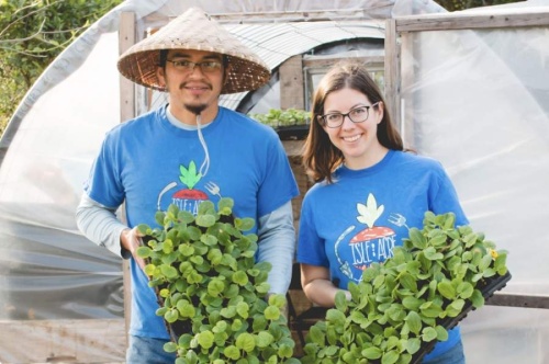Pete and Becky Tamez started Isle Acre Farms to serve their family and other families safe, fresh produce. (Courtesy Isle Acre Farms)