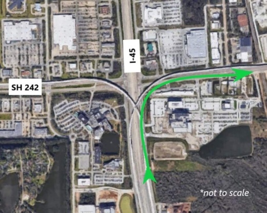 A new flyover has been announced for I-45 North and the eastbound lanes of SH 242. (Photo by Montgomery County Commissioner Precinct 2)
