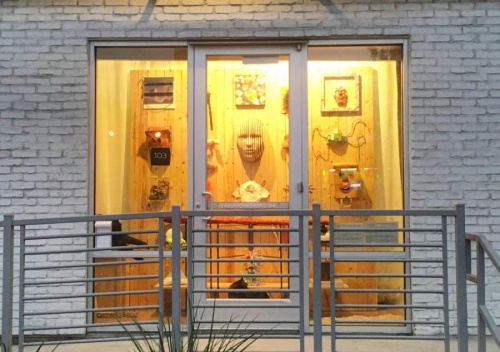 A photo of the front display window at Vault Stone Shop