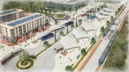 Renderings released by Capital Metro in March show a concept for a regional transportation center. (Rendering courtesy Capital Metro)
