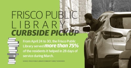 Drive-thru pickup of items placed on hold at the Frisco Public Library is available seven days a week. (Screenshot courtesy city of Frisco)