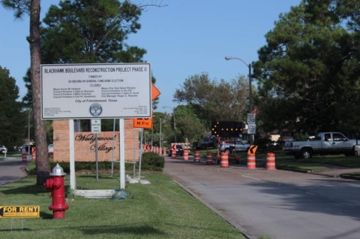 Friendswood is continuing work on Blackhawk Boulevard for an additional three weeks. (Haley Morrison/Community Impact Newspaper)