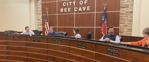 Bee Cave City Council, shown here during a Feb. 25 meeting, will meet May 12. (Brian Rash/Community Impact Newspaper)