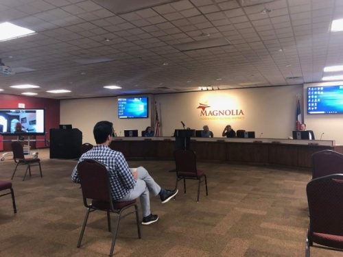 The Magnolia ISD board of trustees passed a resolution at a May 11 meeting moving the last day of school up from May 22 to May 20. (Dylan Sherman/Community Impact Newspaper)