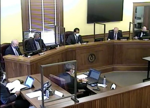 The Fort Bend County Commissioners Court met for its regular meeting at the county courthouse in Richmond on May 12. (Screenshot via Fort Bend County)