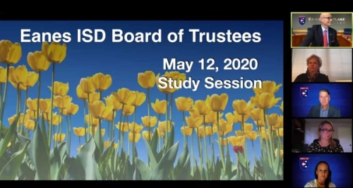 Eanes ISD trustees met for a virtually board study session May 12. (Courtesy Eanes ISD)