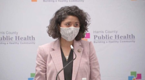 On May 13, Harris County Judge Lina Hidalgo toured the Harris County Public Health Department and talked about the onboarding of a number of contact tracers. (Screenshot courtesy ABC 13)